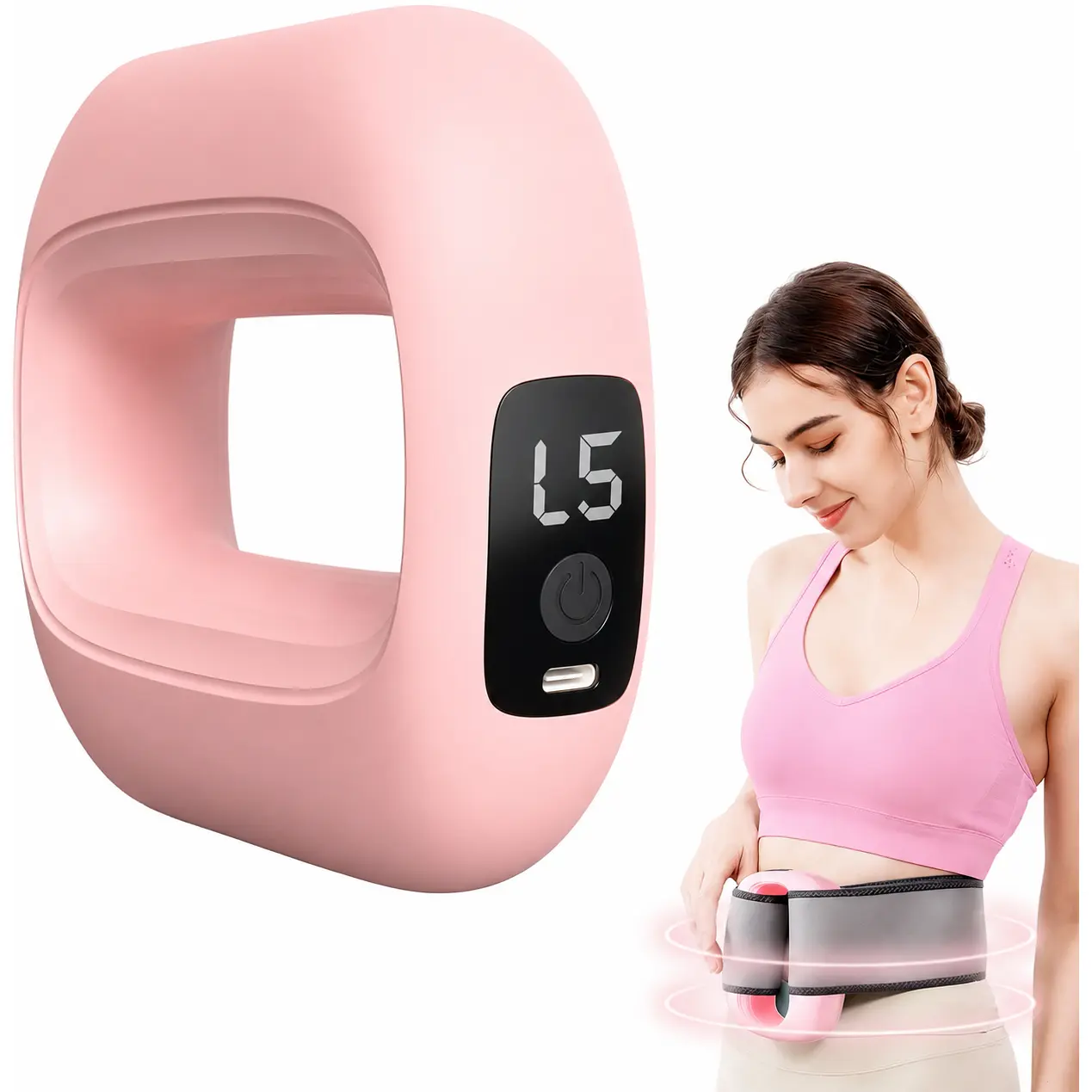 2026 Portable Fascia Massage Belt & Neck Massager - Cordless 2-in-1 Vibrating Percussion Ring Massager with Strap, 5 Speeds, 2 Modes for Back, Waist, Neck & Muscle Relaxation