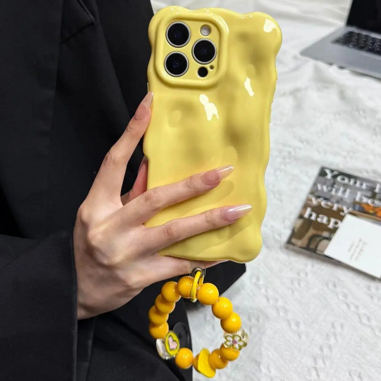 Simple Solid Color Wave Case for iPhone  Case iPhone 17Pro Max Air 16 15Plus 14 13 Phone Case Soft TPU BumperDrop Protaection Rugged Durable Back Cover.JL03