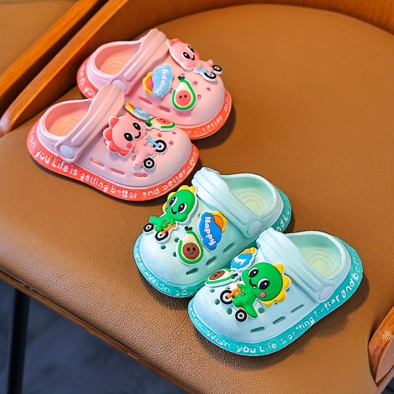 Youngsters' Dinosaur Cartoon  - Light Blue EVA  with Fun Dinosaur & Bicycle Charms, Non-Slip Summer Shoes  Boys and Girls, Perfect  Indoor/Outdoor Play, Playtime |         Playful Youngsters |         EVA Lightweight Sandals Clogs for