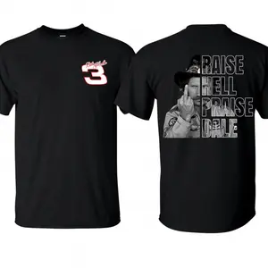 Dale Earnhardt 2-Sided Vintage Tee, Retro Raise Hell Praise Dale, Daytona 500 Memorial Racing Shirt, Unisex Cotton Legend Top, USA Made Apparel, Gift For Him, 24h Fast Shipping, Same Day Dispatch