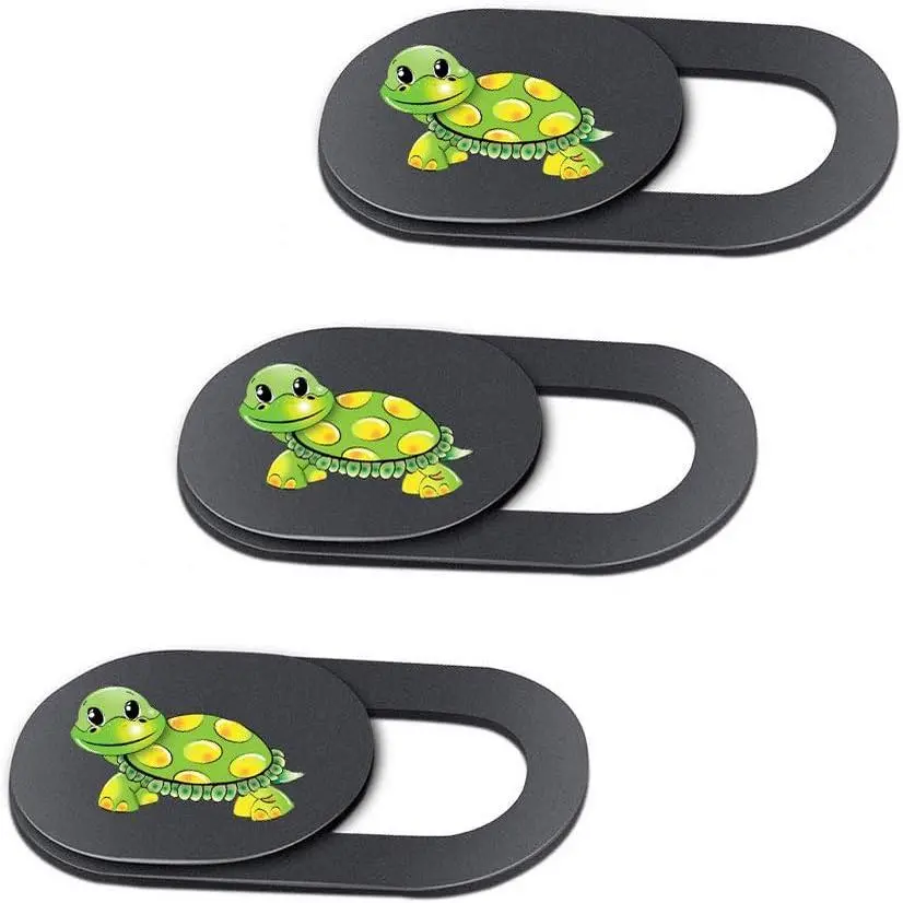 3 Pack Laptop Web Camera Cover Ultra Thin (0.027in) Webcam Cover Slide Turtle Printed for Laptop,Desktop,PC,Macboook,iMac,,Smartphone