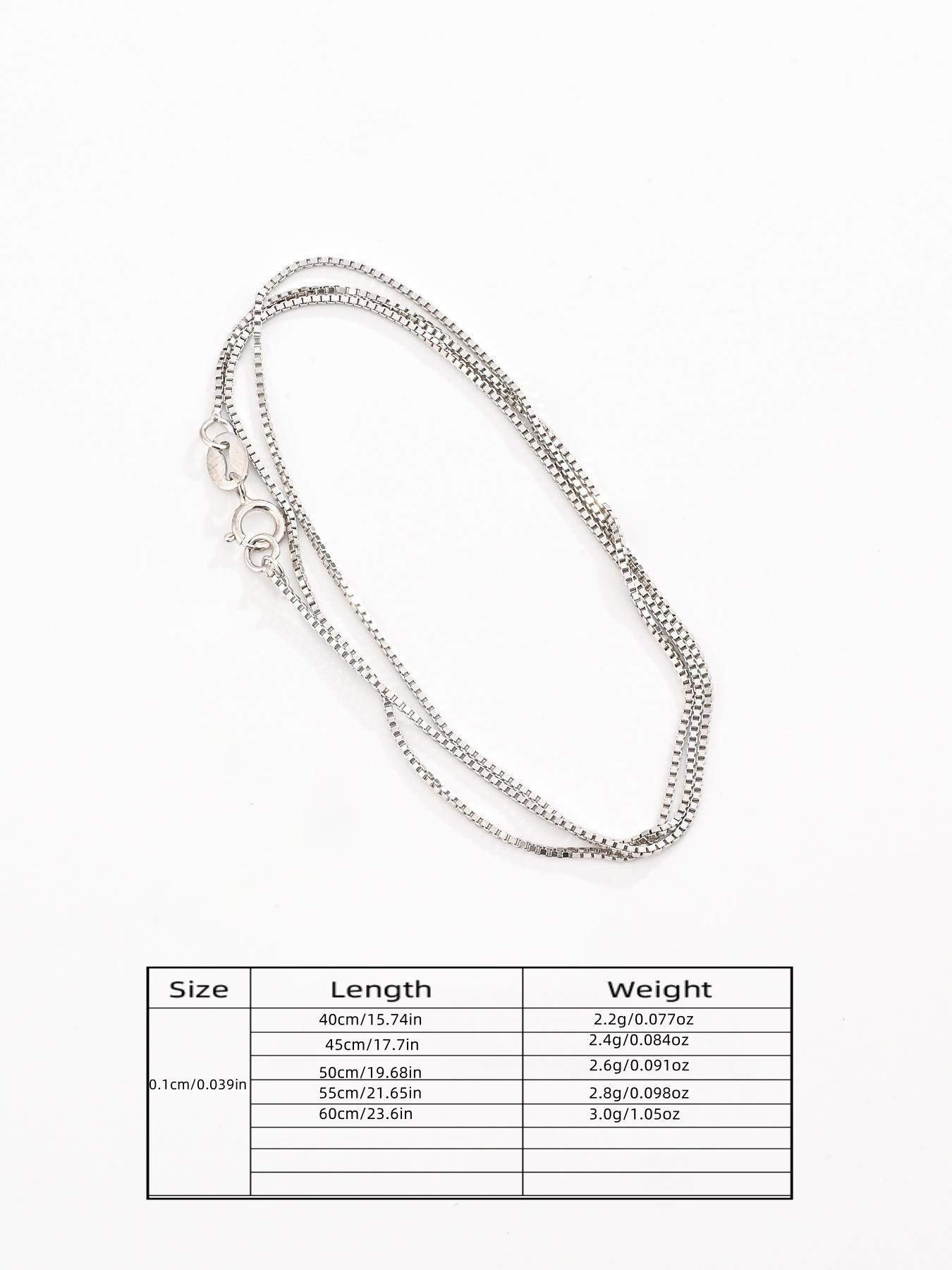 925 Sterling Silver Simple Fashion Box Chain Necklace, Fashion Jewelry for Party, Daily Clothing Decor, Trendy All-match & Exquisite Jewelry for Birthday Gift, Minimalist Necklace, Dainty Necklace