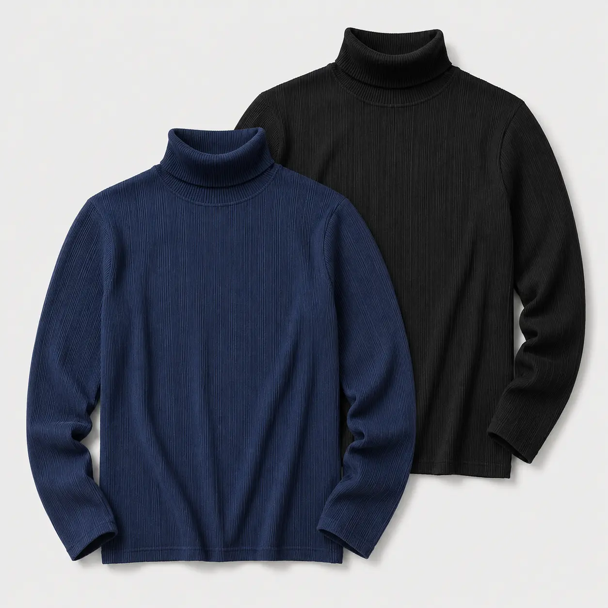 Men High Neck Sweater Ribbed Knit Pullover Long Sleeve Slim Fit Casual Top Winter Warm Stretch Turtleneck Jumper Soft Comfortable Basic Layer Shirt Fashion Men's Clothing for Outdoor Work Office Party
