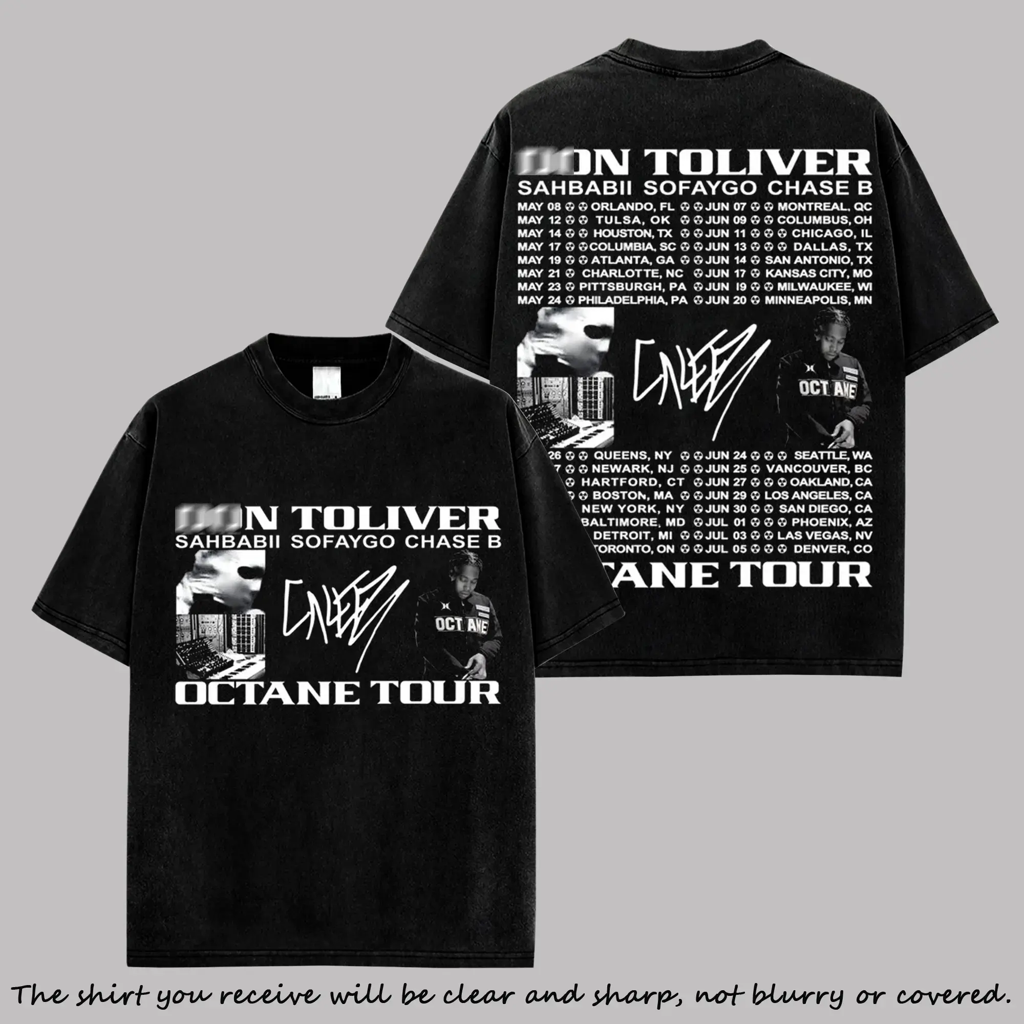 [X-26]Donny Toliver - Octane Tour Date For Octane Concert Outfit High-quality Cotton T-Shirt, Cactus Jack Style Shirt Hip-Hop Shirt, E85 Octane Album Merch, Donny Womack Rap Fan Graphic Tee