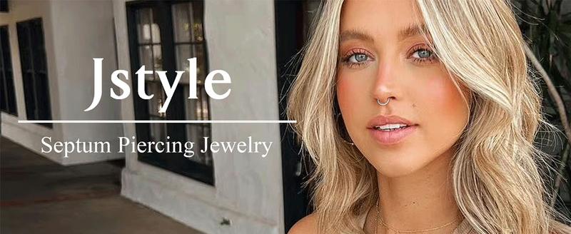 Jstyle 6Pcs 16G 18G Septum Rings Surgical Steel Nose Rings Hoop for Women Opal CZ Daith Cartilage Hoop Earring Clicker Septum Jewelry Hinged Hoop Nose Ring Lip Helix Rook Tragus Piercing Jewelry