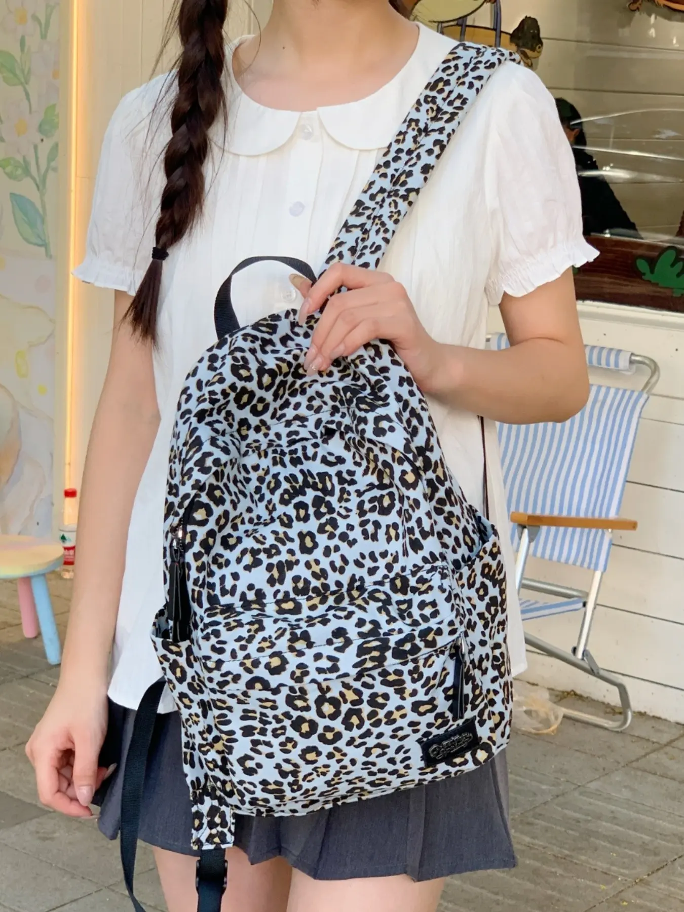 2026 New American Retro Leopard Print Backpack, Large Capacity Lightweight Student Bag, Casual Commute Travel Backpack, Versatile Backpack, Daily School Use