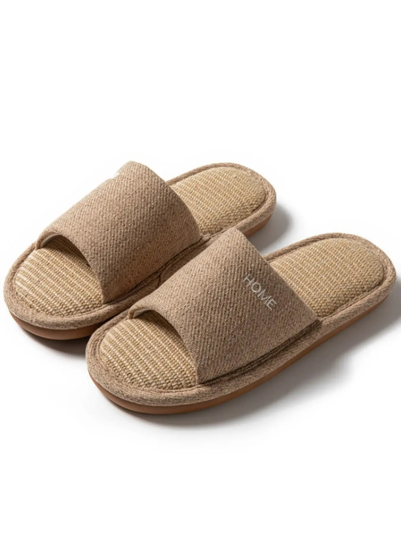 Women's Casual Linen Slippers, Breathable Eva Sole, Silent Anti-Slip, All-Season Home Footwear, Plain Design, Less Than Ankle Height
