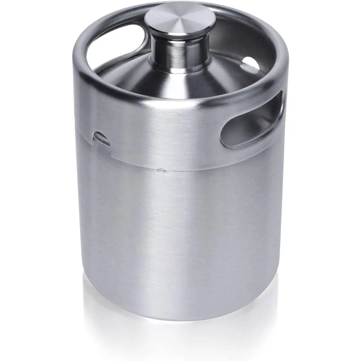 Pressurized 64 OZ 2L 304 Stainless Steel Mini Keg Growler with Seal Knob Cover for Home Kitchen Beer Brewing