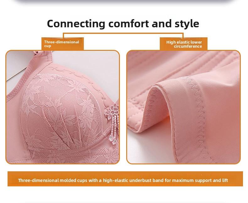 5 PCS/ 3PCS Elegant Lace Non-Wired Bra for Women Comfortable Push-Up Bralette Everyday Underwear Lift Support Breathable Lingerie T-Shirt Mother Fashion -RR
