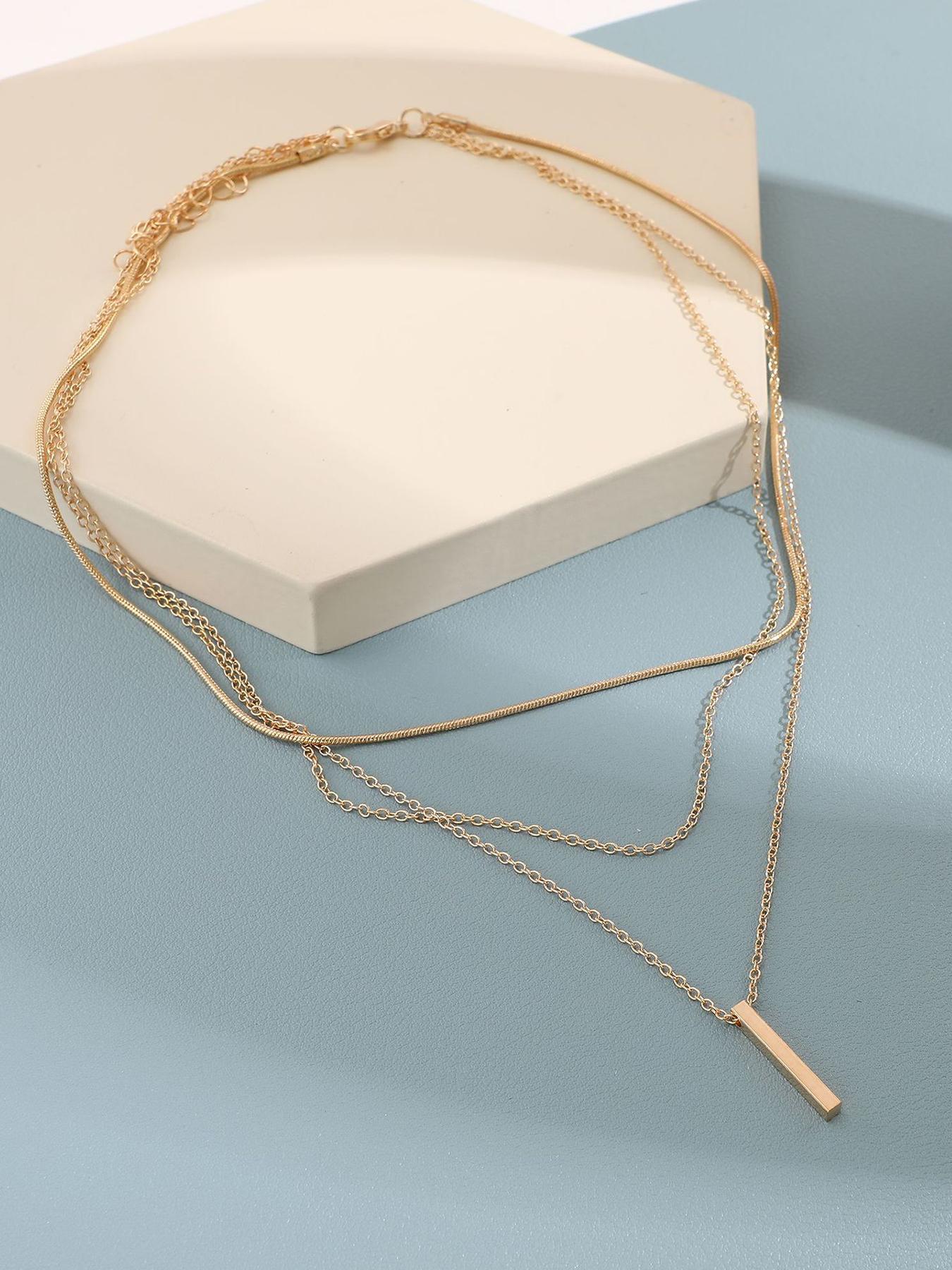 Women's Elegant Minimalist Layered Necklace, Trendy Exquisite Pendant Necklace, Exquisite Chain Jewelry, Chic Gorgeous Jewelry As Gift for Girlfriend