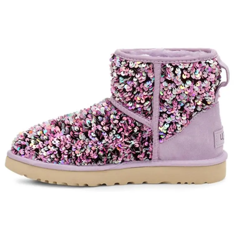 UGG Classic Mini Stellar Sequin Fur Lined Snow Boots 1112515-LFST