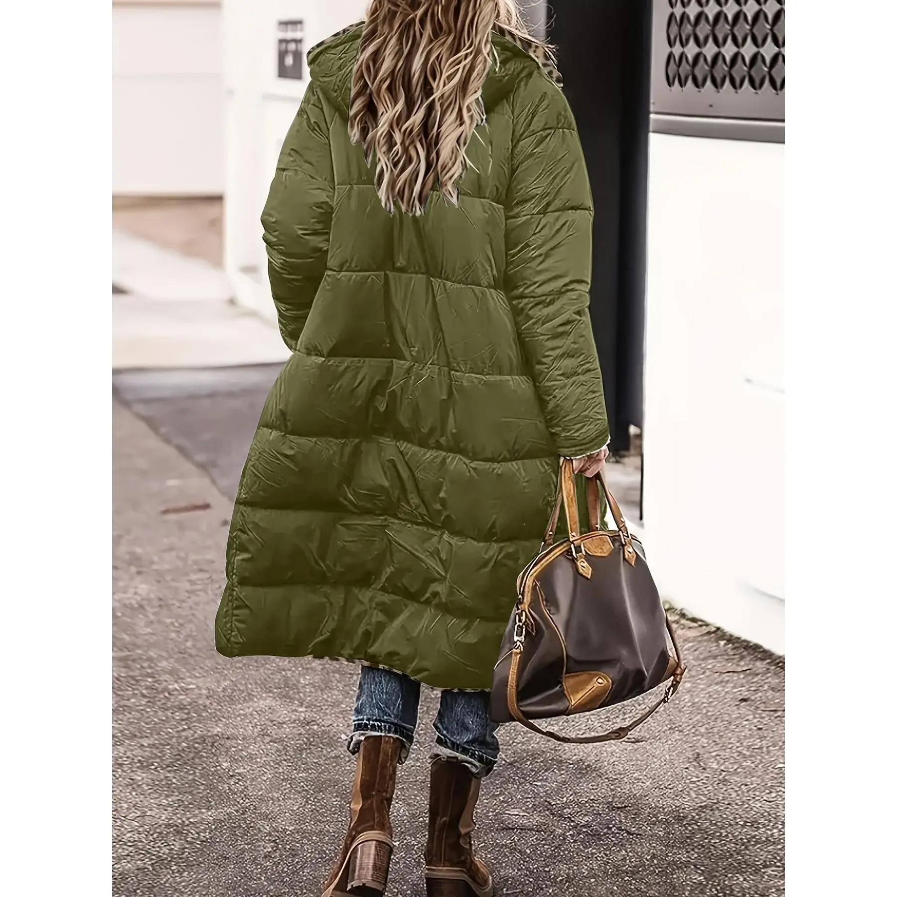 Plus Size, Women's Autumn/Winter Padded Coat, Reversible Mid-Length Leopard Print Casual Thickened Outerwear