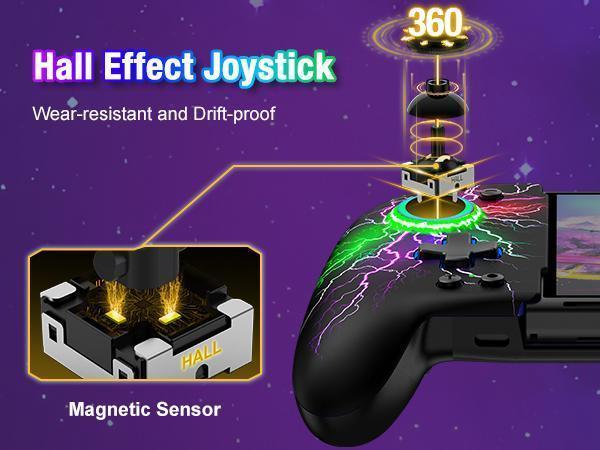 ESYWEN Switch Controllers for Nintendo Switch/Switch OLED, Hall Effect Switch Wireless Pro Controller One-Piece Joypad, Full-Size Handheld Mode Controller with Battery/Turbo/Programming