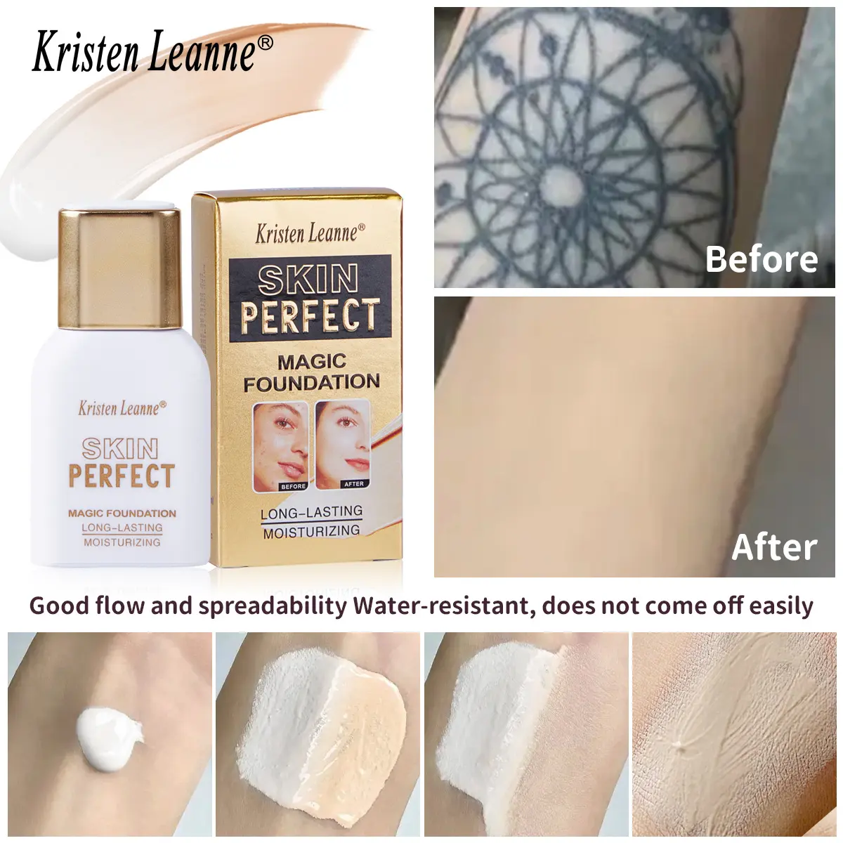 pH Adaptive Pigment Foundation for Smoothing & Even Skin Tone, Hydrating & Sweat-Resistant Liquid Makeup with Buildable Coverage for Daily Makeup Routine, Oily Skin Makeup
