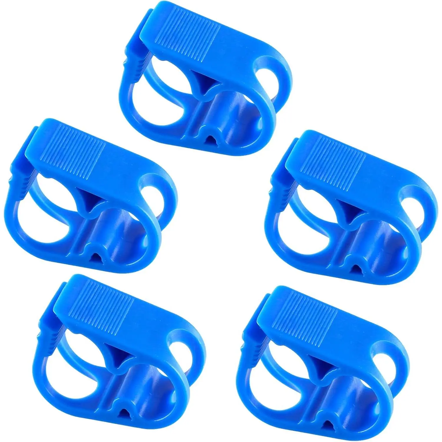5 Pcs Plastic Tubing Clamps, 1/4" - 1/2" Tube O.D. Adjustable Tube Clamp Shut Off Hose Clamp, Laboratory Pinch Valve Flow Control Hose Clamp（Blue）