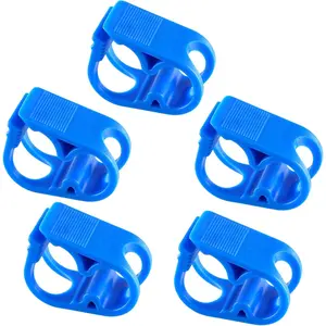 5 Pcs Plastic Tubing Clamps, 1/4" - 1/2" Tube O.D. Adjustable Tube Clamp Shut Off Hose Clamp, Laboratory Pinch Valve Flow Control Hose Clamp（Blue）