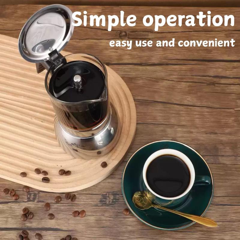 Coffee Pot, Clear Modern Coffee Pot, Glass High Temperature Resistant, Home Multifunctional Portable Hand Brewing, for Home Office Dormitory Use