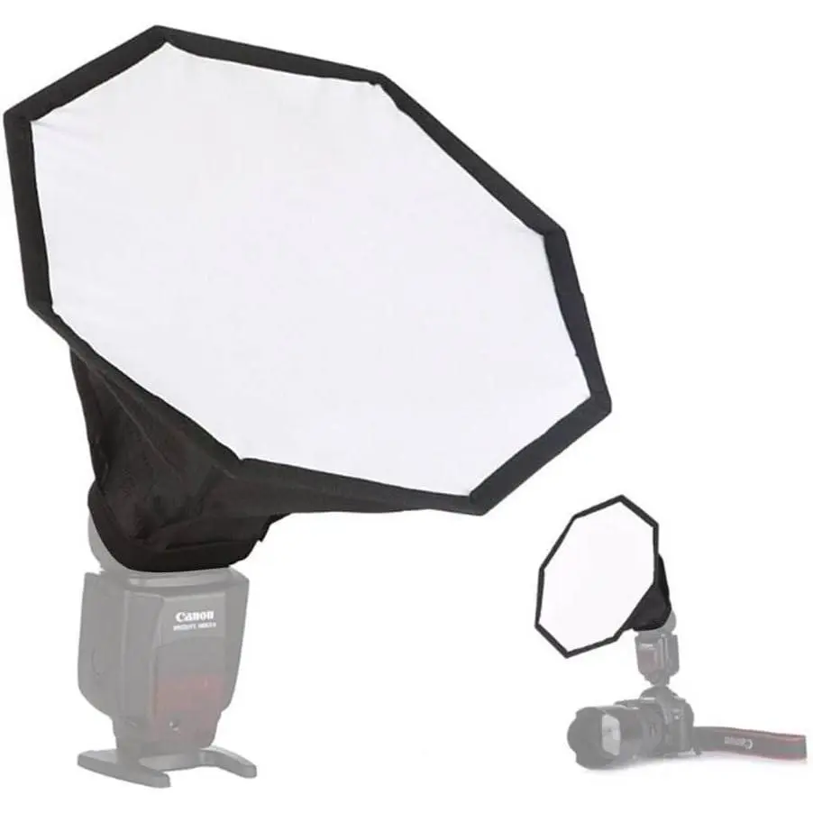 20cm (7.9in) Octagonal Speedlight Softbox Diffuser | Foldable Portable Flash Light Modifier for DSLR | Soft Lighting for Portrait Product Photo Video with Storage Box