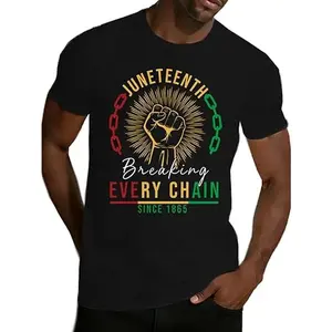 180g[100%cotton]Juneteenth Shirt Men African American T-Shirts Juneteenth Breaking Every Chain Since 1865 Tee Tops