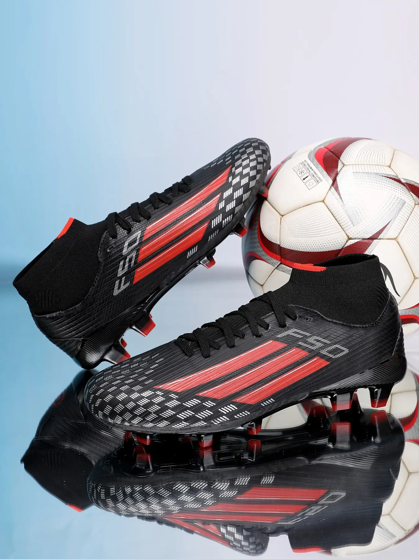 F50 High-Top Ag Soccer Shoes, Smooth Striped Upper, Breathable Knit Sock Lining, Multiple Colors, Adult Student Training Match Shoes
