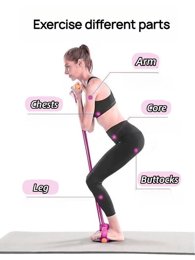 6-Tube Pedal Resistance Band, Portable Elastic Exercise Tube for Home Gym, Full-Body Workout & Fitness Training