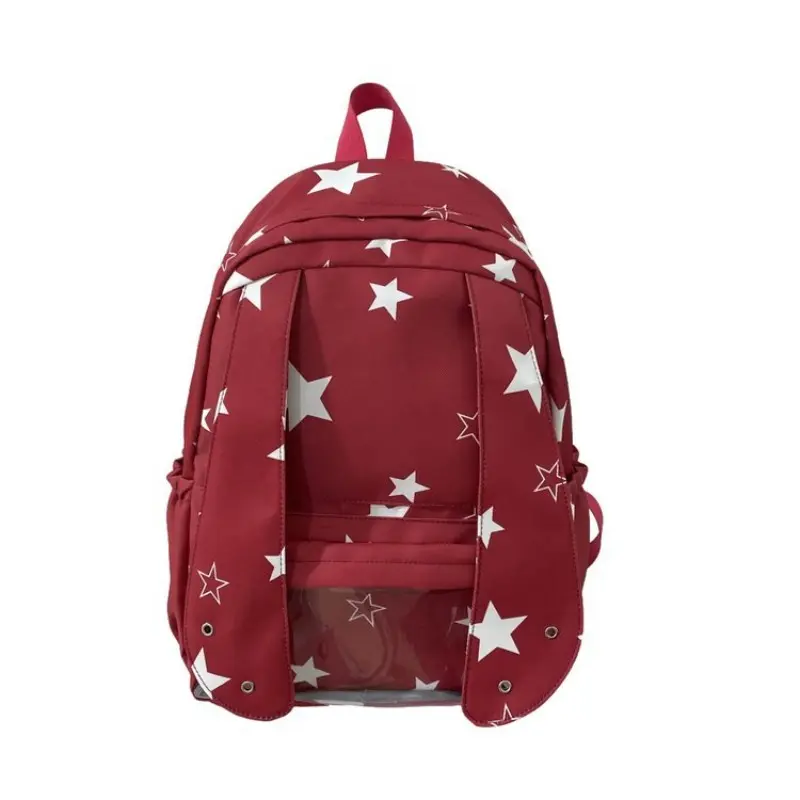 Rabbit Ears Star Pattern Backpack, Student Book Bag Organizer, Perfect Back-To-School Gift, Stylish Dual Shoulder Bag