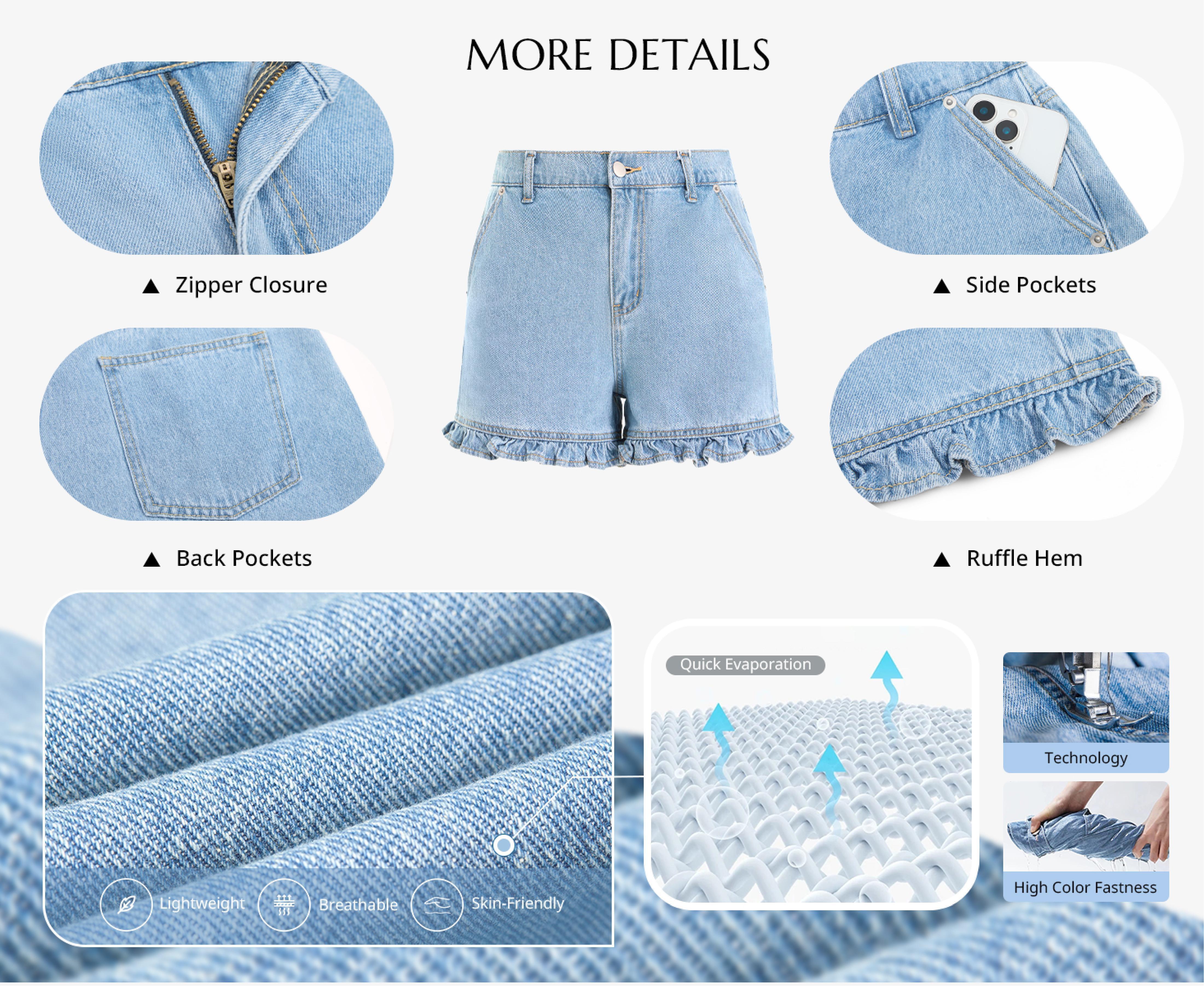 Imily Bela Womens Summer Ruffle Denim Shorts Cute High Waisted Cotton Short Jeans with Pockets SpringStatements.Size down if you are between sizes. Imily Bela Womens Summer Ruffle Denim Shorts Cute High Waisted Cotton Short Jeans with Pockets SpringStatements.Size down if you are between sizes.