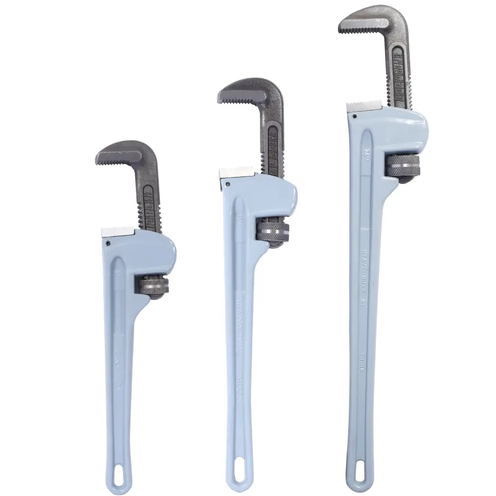 3-Pcs Heavy-Duty Aluminum Adjustable Pipe Wrench Set, 14in, 18in, 24in Sizes with Adjustable Jaw for Plumbing Pipe Repair Work