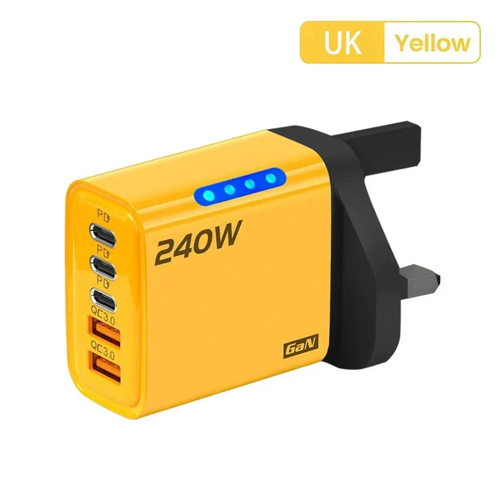 5 Port  Fast Charger Type C PD QC 3.0 USB Phone Charger Adapter For iPhone Samsung Xiaomi Huawei Laptop Tablet Fast Charging 1 100 Universal Multifunctional Travel morty rick wireless Plug Portable bedside table gift battery protection 8 charger cord Smar