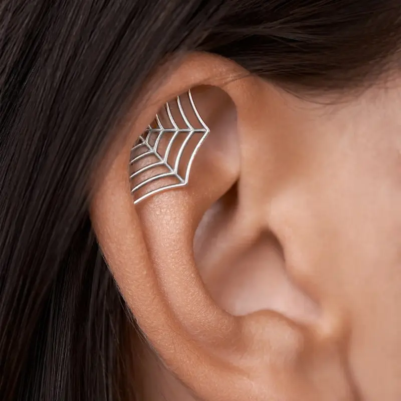 Women's Punk Web Pattern Earrings - Stainless Alloy Gothic Dangle Jewelry, Witchy Alt Halloween Accessory, Creative Gift Idea, Witchy Jewelry, Alt Earrings