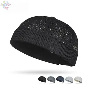 Breathable Big Mesh No Brim Skullcap, Adjustable Elastic Docker Beanie Hat, Lightweight Cool Mesh Cabbie Cap for Summer Street Hip Hop Daily Wear