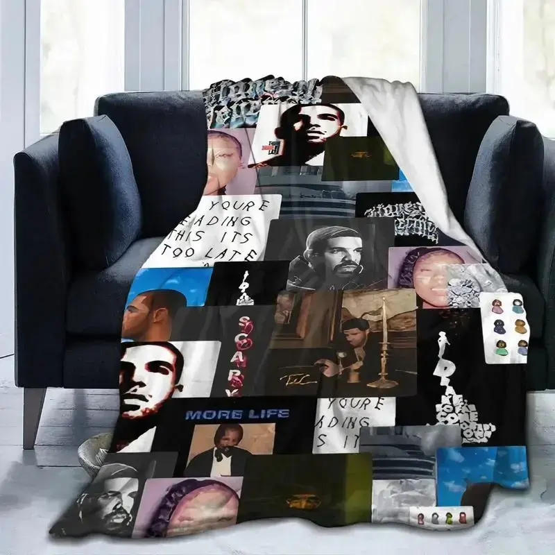 Hip Hop Music Throw Blanket, Album Cover Inspired Flannel Blanket, Ultra Soft Cozy Plush Blanket for Couch Bed Sofa, Lightweight Warm Blanket for Bedroom Living Room, Gift for Teens and Rap Music Fans