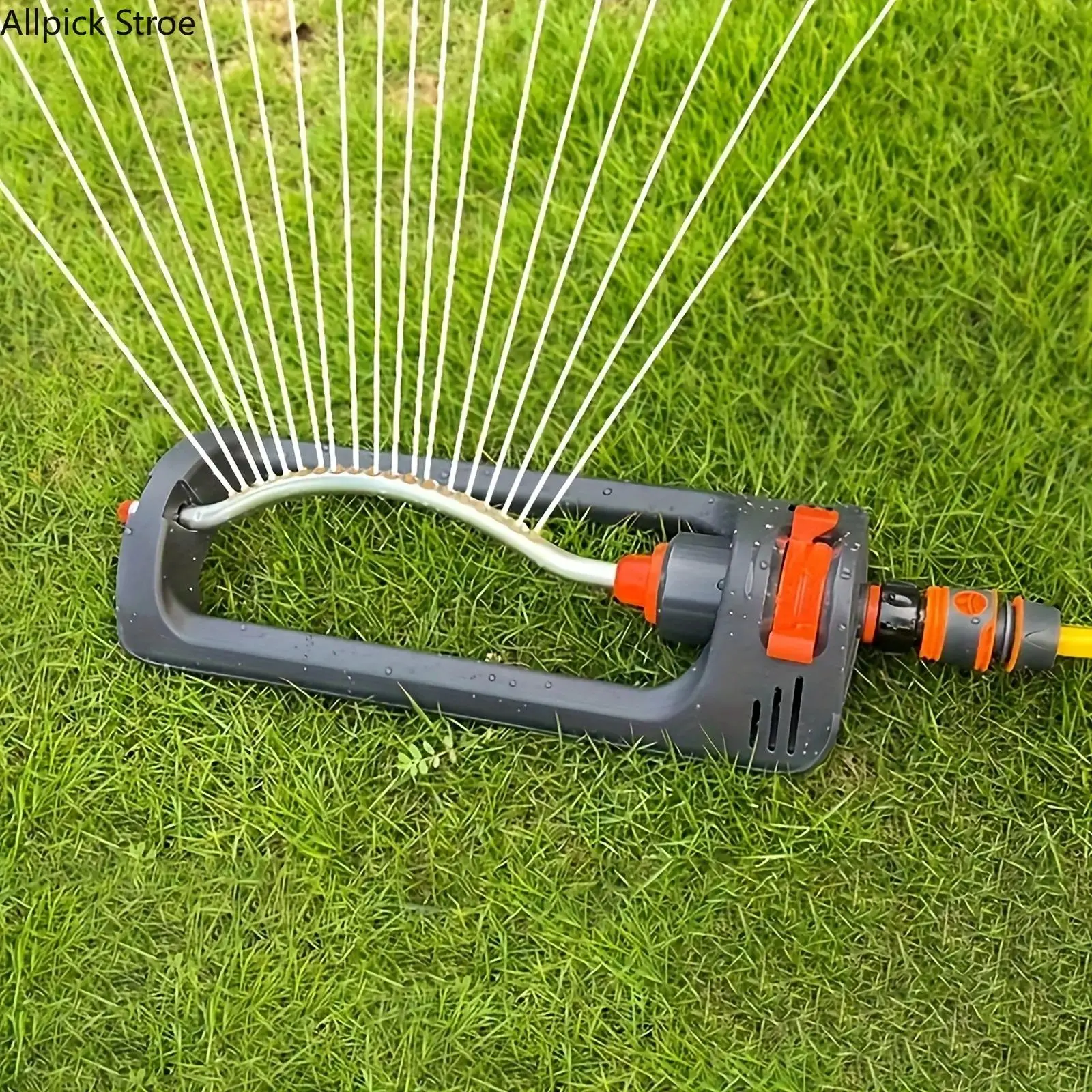 Automatic Oscillating Lawn Sprinkler, 19-Hole Adjustable Garden Watering System with Universal Hose Connector, Even Coverage Irrigation Sprayer for Yard, Lawn, Patio and Grass Care, Durable Water Saving Outdoor Tool for Backyard Landscaping and Gardening