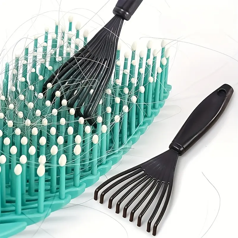 1pc/2pcs Universal Plastic Mini Comb Cleaner, Embedded Brush Hair Remover, Household Handle Cleaning Brush Tool Additions, Suitable for Air Cushion Combs, Comb Cleaning