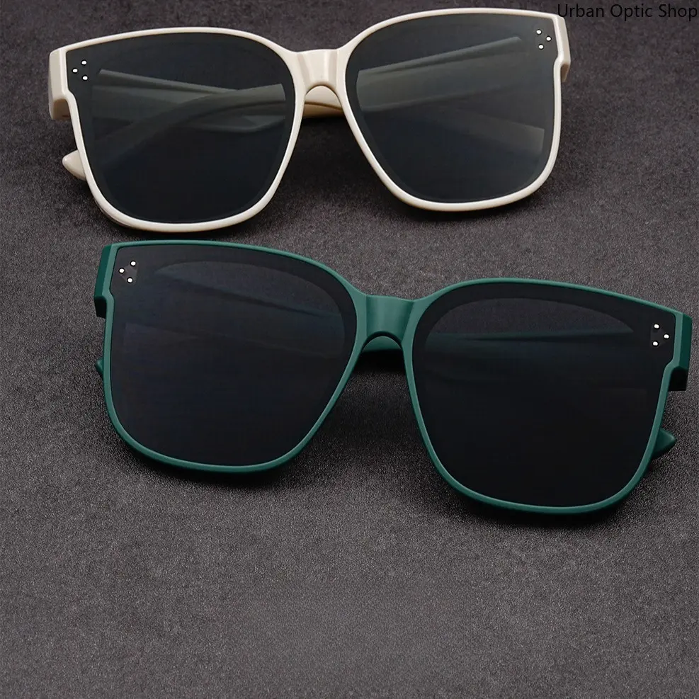 XUH Unisex Nylon Oversized Fit Over Sunglasses - Matte Dark Green Square Frame, Dark Tinted Lenses, Side Vented Design, Anti-Glare Eyewear for Prescription Glasses Wearers, Driving, Hiking, Wear Over Prescription Glasses, Unisex Wear, Anti-Glare Lens, All