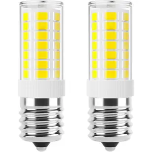 LED Microwave Light Bulbs Under Hood 40W Equivalent, E17 LED Bulb Dimmable for Over Stove, Range Hood, Refrigerator, 4W 400LM LED Appliance Light Bulb, 6000K Daylight White, 2 Pack
