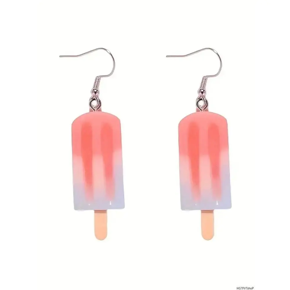 Resin Dangle Earrings for Women, Cute Colorblock Ice Cream Design, Lightweight and Vibrant for Daily Casual Wear, Drop Earrings, Female, Colored, Multicolor1, Party, One Size