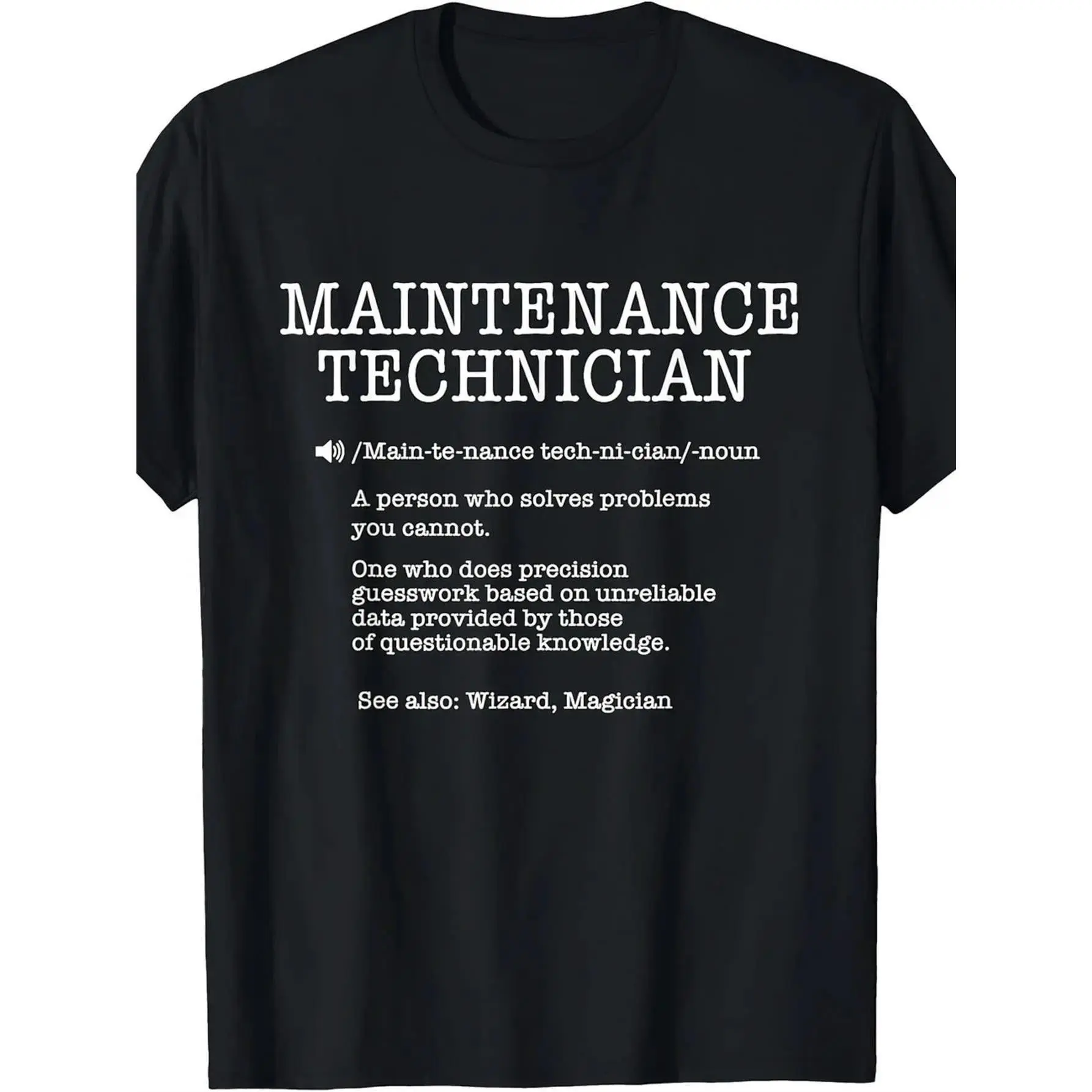 Men's T-Shirt with Funny Technician Definition Graphic, Classic 100% Cotton Short Sleeve Top, Casual Streetwear Gift for Mechanics & Plumbers, Tshirt, Shortsleeve, Menswear, Round Neck, Soft, Technical Humor