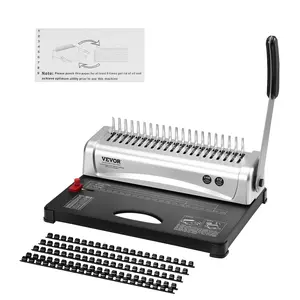 【DealsForYouDays】VEVOR Binding Machine, Comb Binding Machine 21-Holes Binding 450 Sheets, Book Binder Machine with 100 PCS 3/8'' Comb Binding Spines, for Letter Size, A4, A5