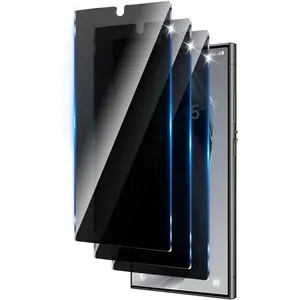 3 Pack Privacy Screen Protector Designed for Samsung Galaxy S24 Ultra,Full Coverage Anti-Spy Tempered Glass Film,9H Hardness,Anti-Fingerprint,Bubble Free,Easy to Install