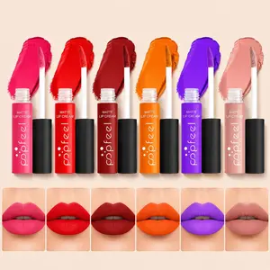 Popfeel 6-Piece Matte Liquid Lipstick Set, High Pigmentation Velvet Finish, Waterproof Long-Lasting, Non-Staining Makeup Kit