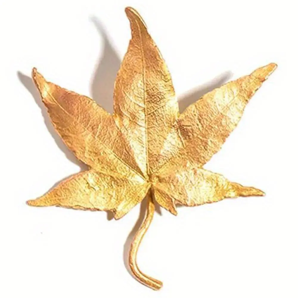 Brooches for Women Gold Color Maple Leaf Brooches Feather Pin Cardigan Shawl Buckle Fine Jewelry Accessories