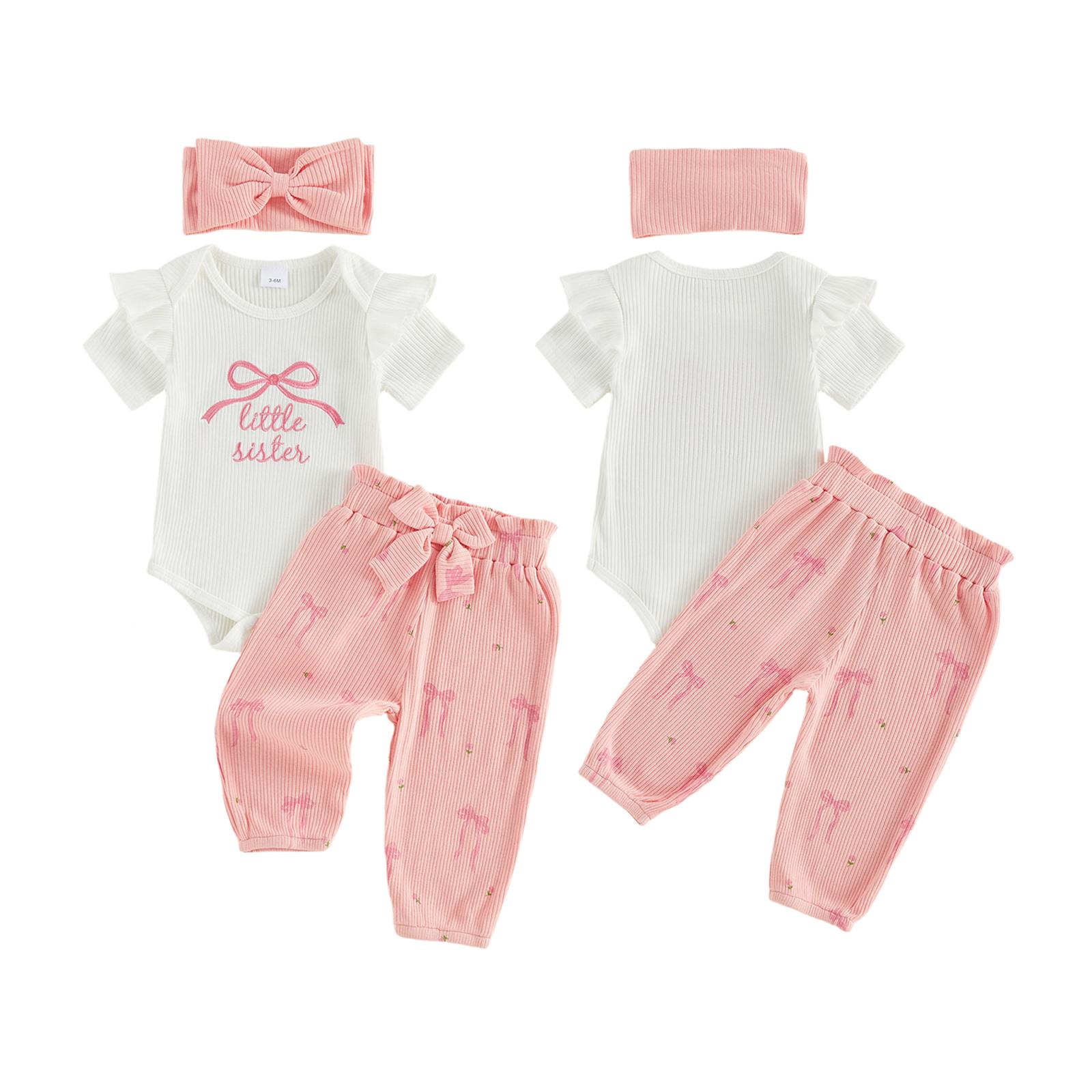 Newborn Outfit Preemie Clothes 0 3 6 Month Baby Girl Coming Home Outfits Ribbed Romper And Pants Headband Gift Set Newborn Outfit Preemie Clothes 0 3 6 Month Baby Girl Coming Home Outfits Ribbed Romper And Pants Headband Gift Set