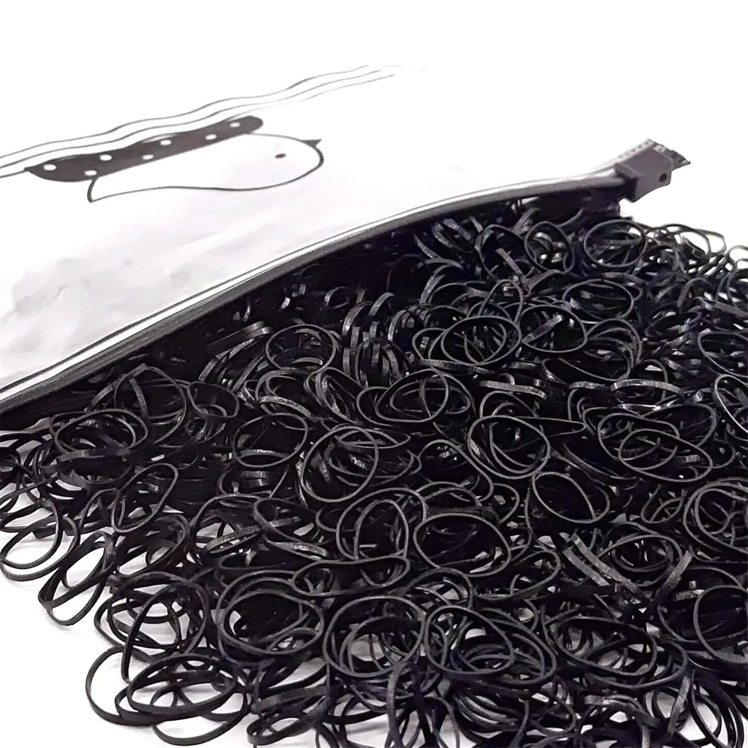 1500 count Mini Hair Rubber Bands, Non-slip Rubber Hair Bands for Girls, Elastic Hair Ties(0.5 inch) Black