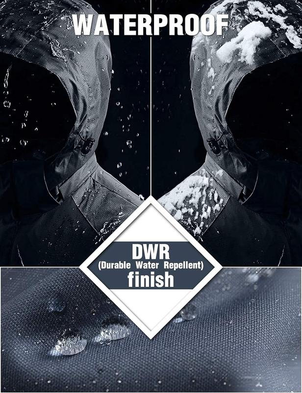 GEMYSE Men's Mountain Waterproof Ski Jacket Windproof Resistant Winter Coat Reflective Puffer Skiing Rain Perfect Fabric Zipper