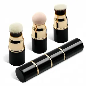 3 in 1 Makeup Brushes Portable with Cover Retractable Dual - Head Lip Concealer Brush Multi - function Beauty Tools