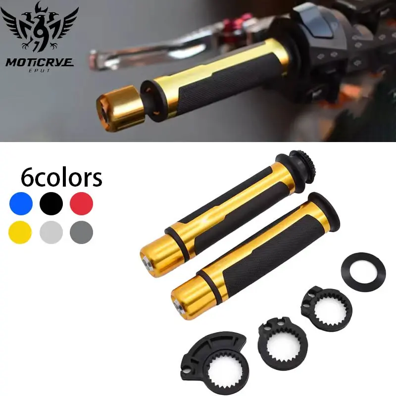 Cnc Universal 7/8'' 22mm Motorcycle Handlebar Grips, Street Racing Handle Caps, Compatible with Yamaha and Honda Motorbikes, Motorcycle Parts