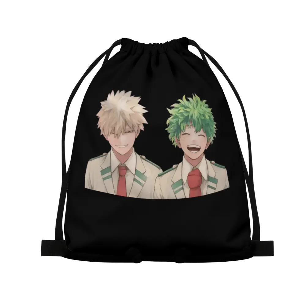 My Hero Academia Deku and Bakugo Drawstring Bag Anime Backpack Cinch Sack Gymsack for School Travel Cosplay Fans Gift Lightweight & Spacious backtoschool