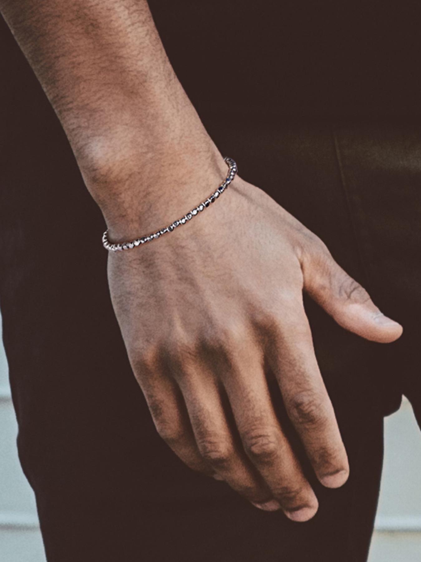 925 Sterling Silver Simple  Bead Chain Bracelet, High Quality Fashionable Jewelry for Women & Men, Trendy All-match & Exquisite Jewelry for Birthday Gift