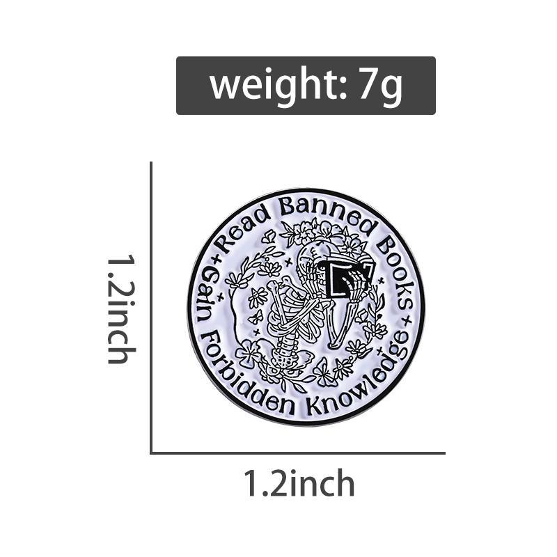 Black White Collection Enamel Pins Bookworm μ Cat Girl Brooches Skeleton Badge Coffee Pot Head Jewelry Gift for Friends